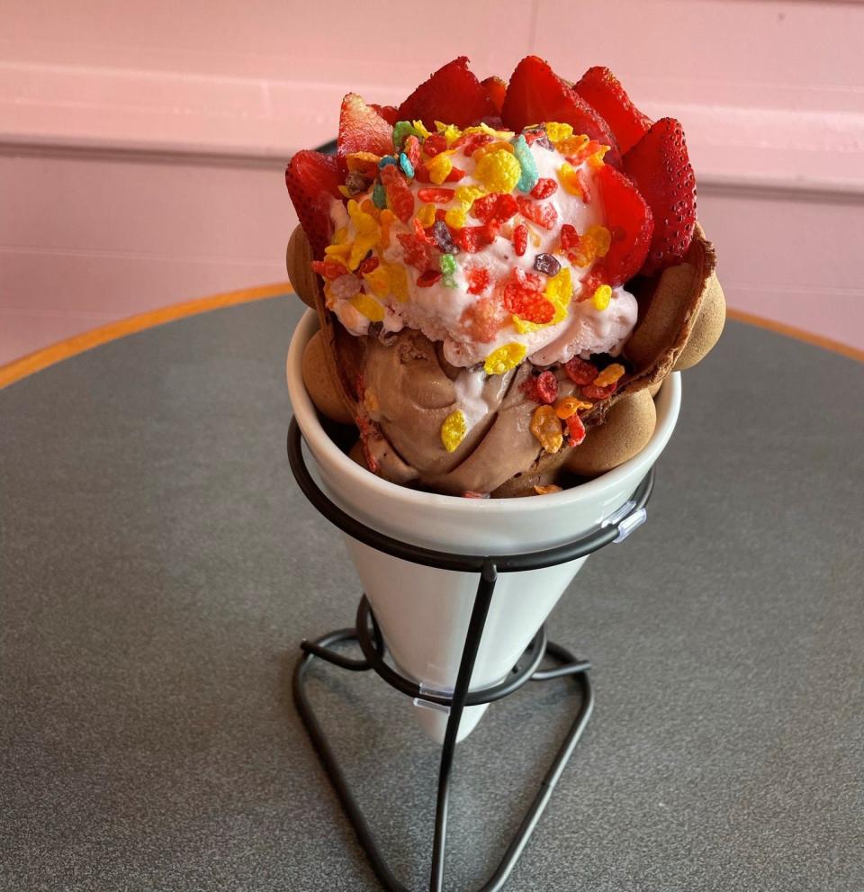 Bubble Waffle Cafe has unique ice cream cones with specials for Central Falls Restaurant Week.