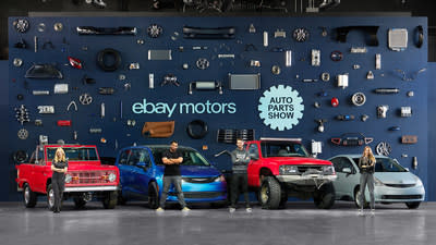 eBay Motors hosts its &#x00201c;New York Auto Parts Show&#x00201d; where Sydney Sweeney, Freddy &#x00201c;Tavarish&#x00201d; Hernandez, Edwin Olding of Grind Hard Plumbing Co. and Emelia Hartford show off their &#x00201c;Re-Concept Cars&#x00201d;