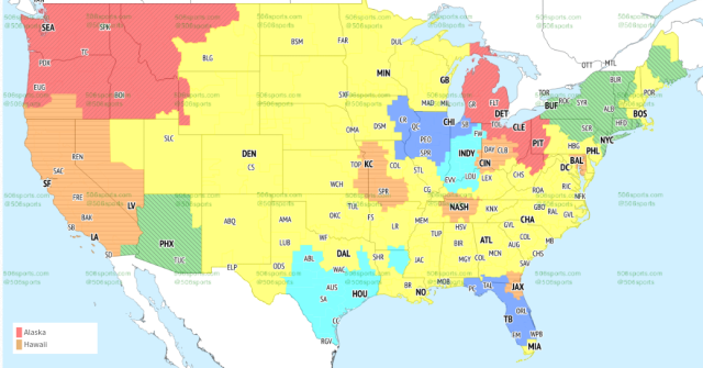 nfl games on tv this weekend map