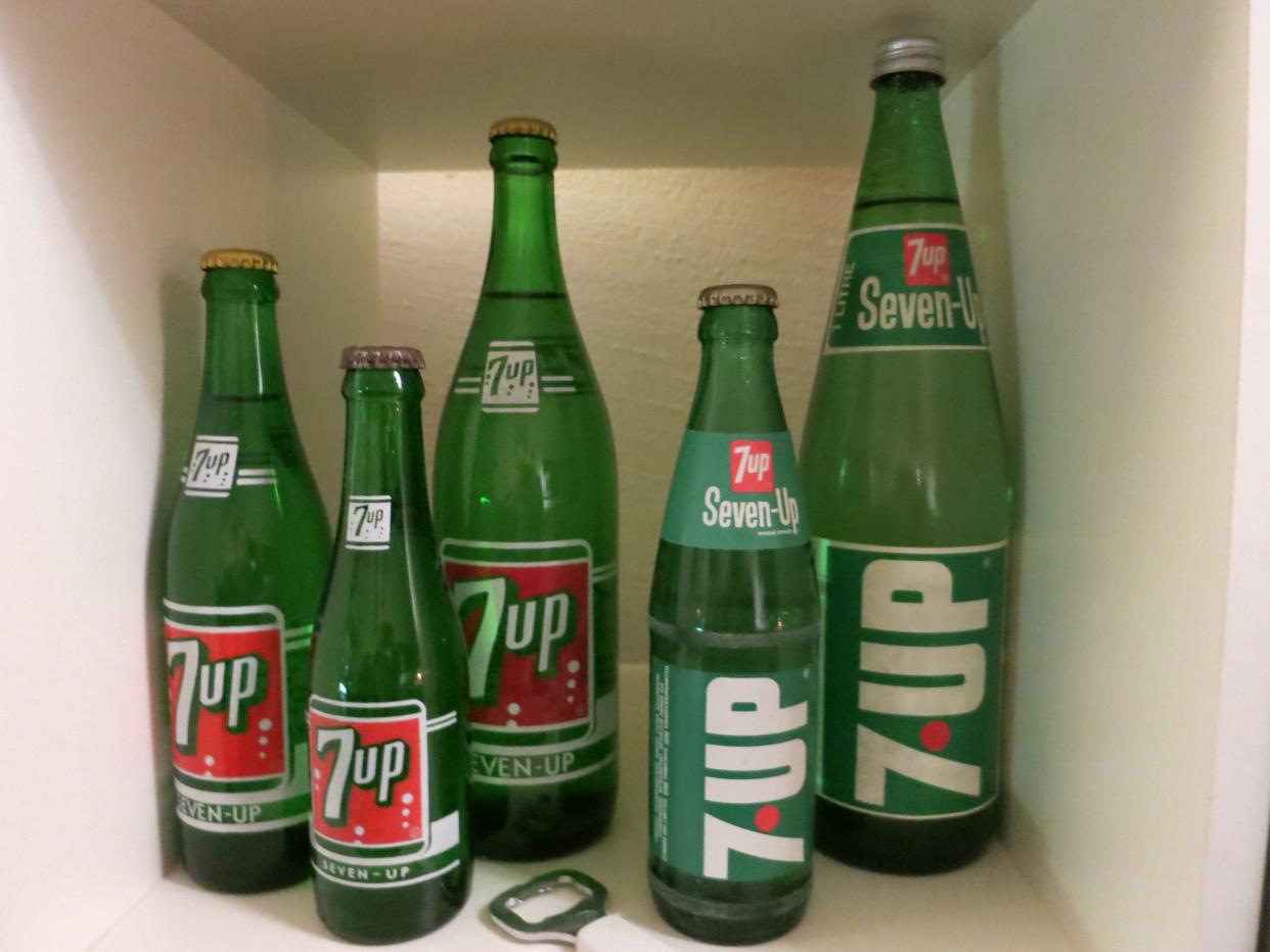 Vintage 7-Up bottles 