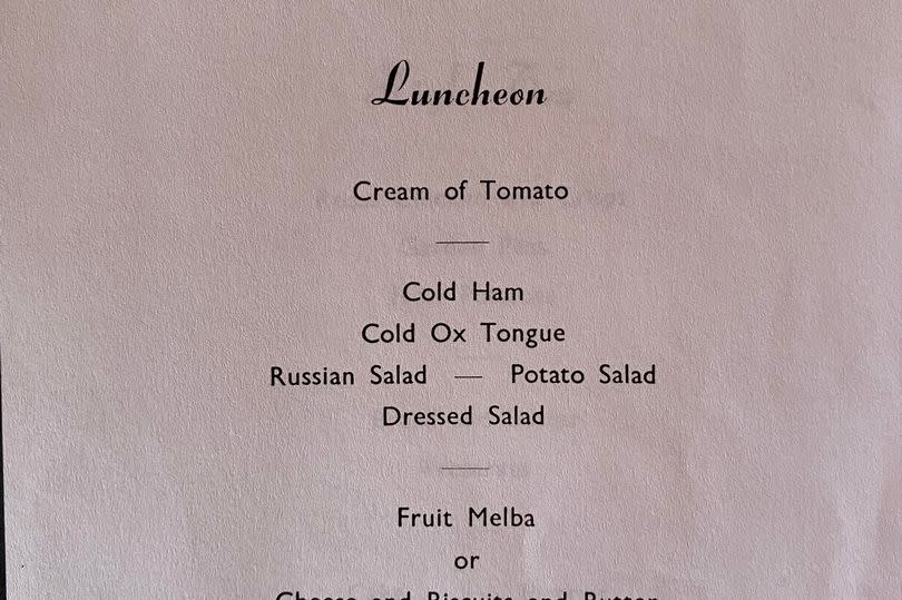 The 1904 menu