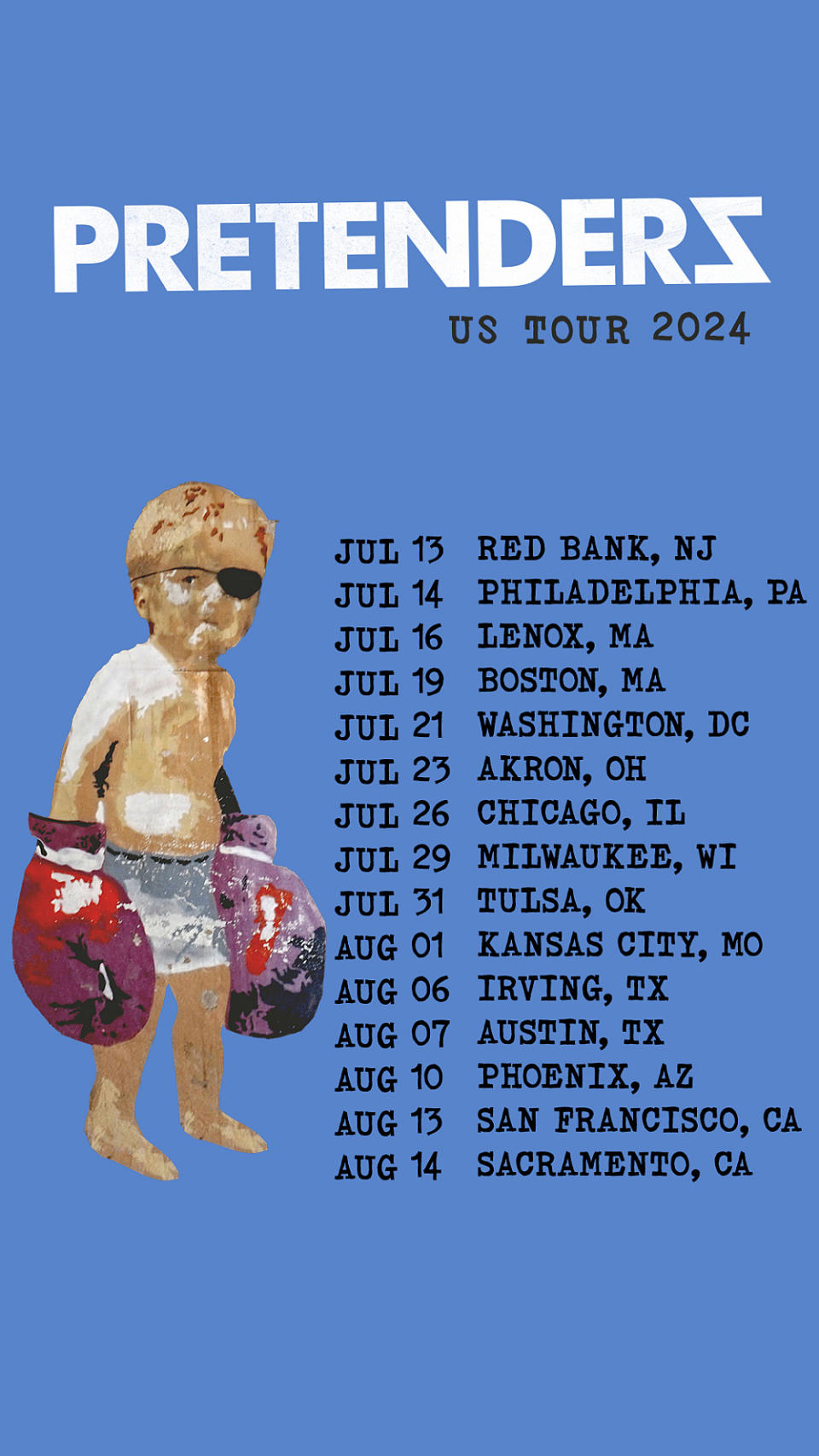 pretenders 2024 us headlining tour dates poster