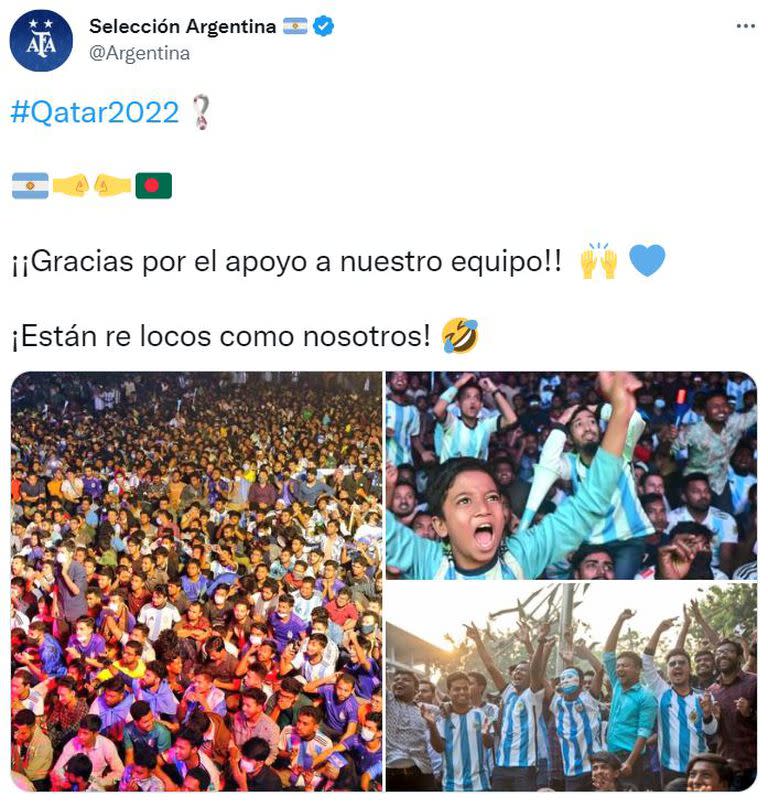 La publicación oficial de la selección argentina sobre los habitantes de Bangladesh