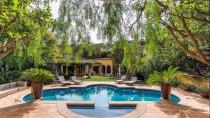 A beautiful pool and waterfall feature.