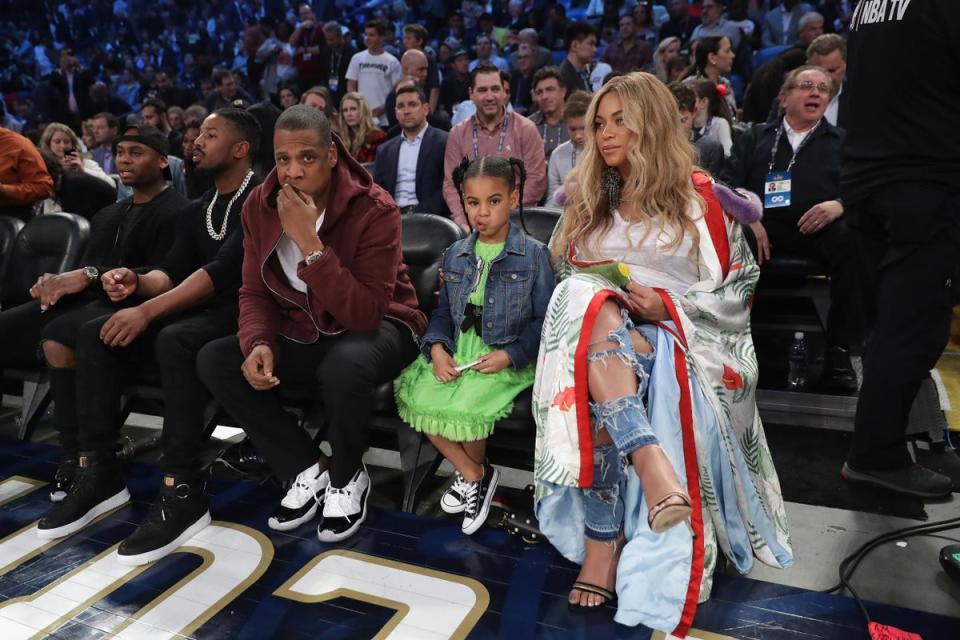 Jay-Z and Beyonce attend the 2017 NBA All-Star Game (Getty Images)