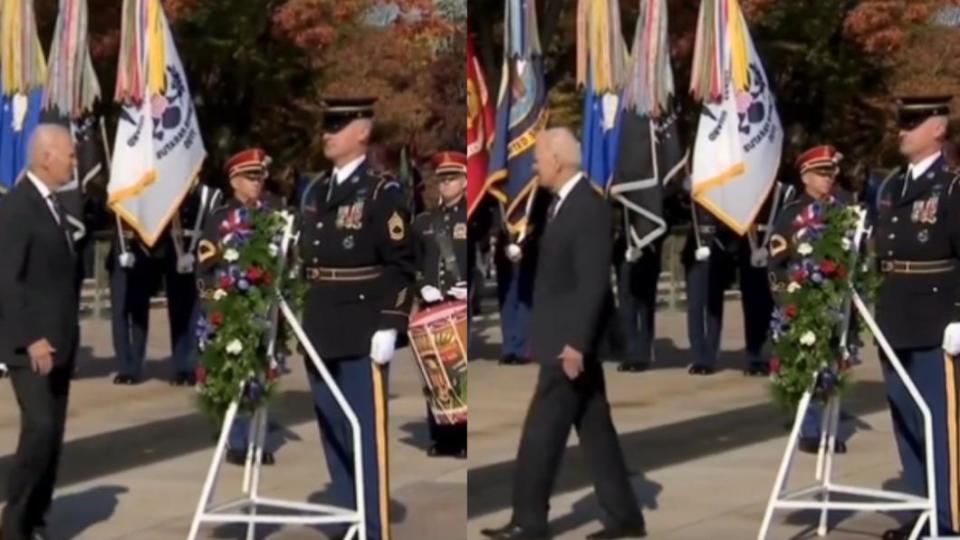 美國總統拜登（Joe Biden）在公開活動上「迷失」。（圖／翻攝自《紐約郵報》）