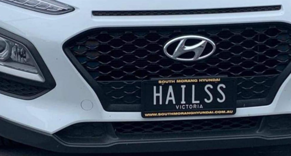 Similarly offensive plates were spotted in Victoria in 2021. Source: Anti-Defamation Commission