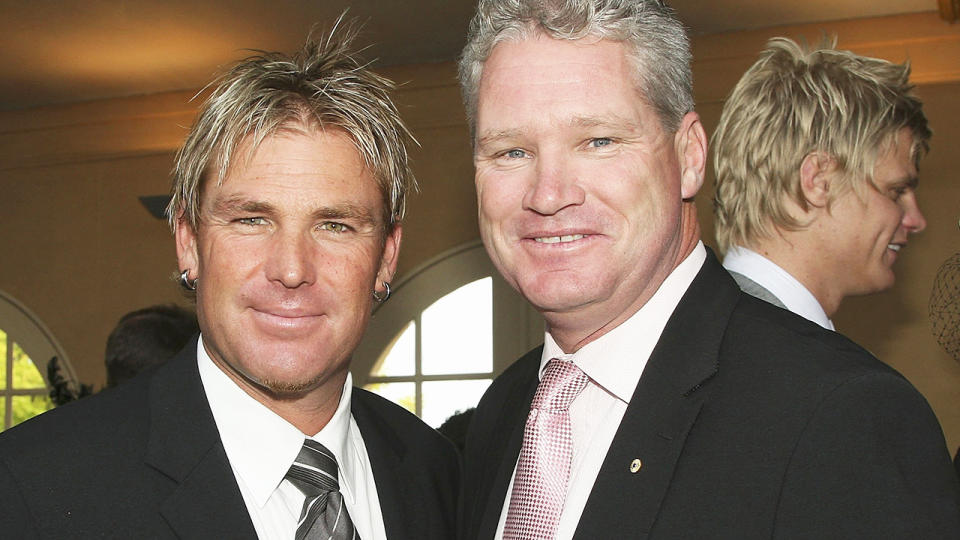 Shane Warne and Dean Jones, pictured here at Victoria Derby Day in 2006.