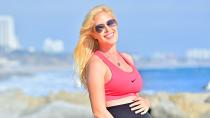 <p>Pregnant Heidi Pratt shows off her bump during a yoga session in Santa Monica, California, on July 28.</p>