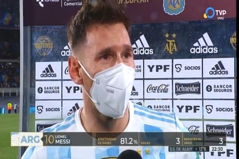 La emoción de Messi en medio de la entrevista televisiva