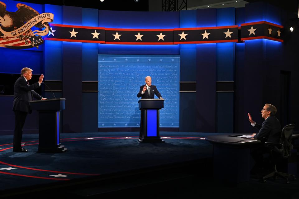 Está en discusión qué medidas podrán establecerse para que en  los dos siguientes debates entre Trump y Biden no vuelva a desatarse el caos que el presidente propició con sus interrupciones y ataques. (Getty Images)