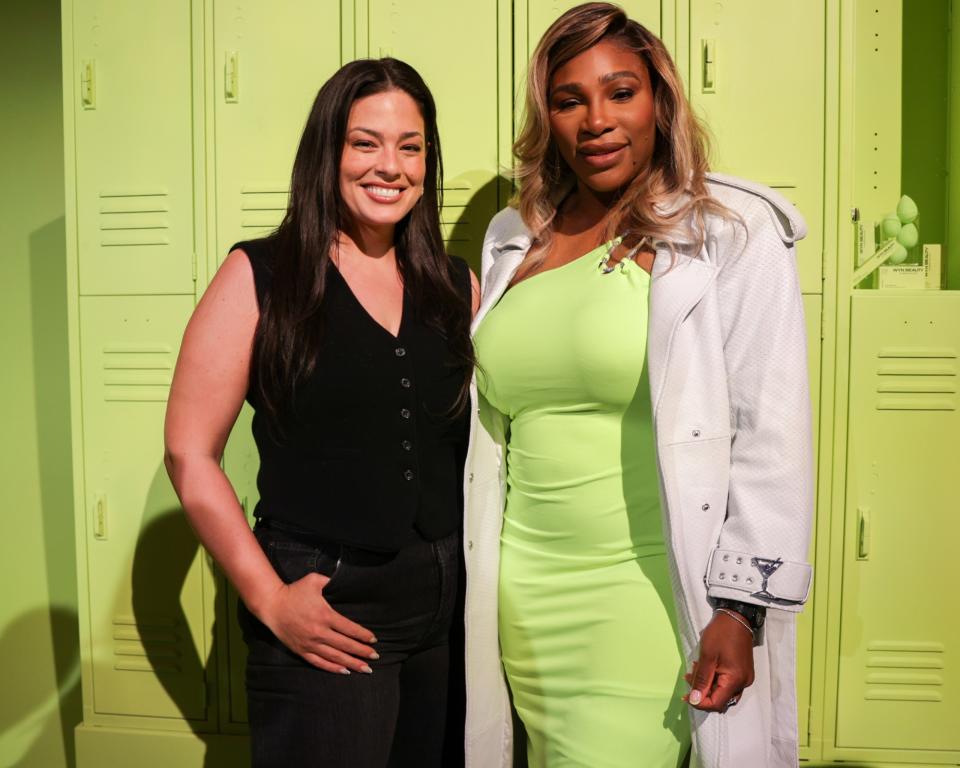 Ashley Graham, Serena Williams at the launch party for Wyn Beauty on April 3.