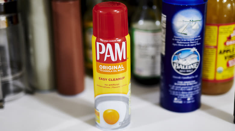 Pam cooking spray in kitchen