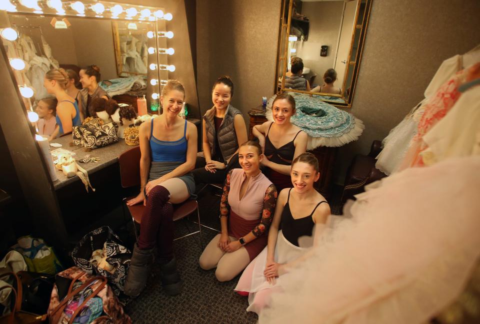 The Louisville Ballet Dancers who share the principal role of “Marie” in the 2022 performance of the Nutcracker. They are Leigh Anne Albrechta, Emmarose Atwood, Amber Wickey, Caitlin Kowalski and Anna Ford.Dec. 8, 2022