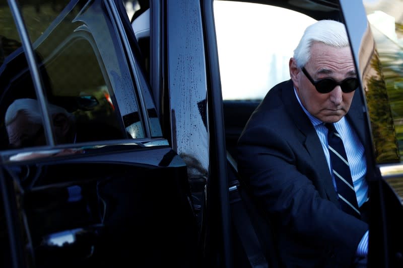 Former Trump campaign adviser Stone arrives for his criminal trial at U.S. District Court in Washington