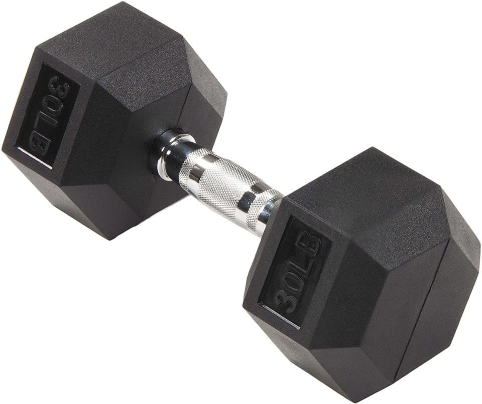 Sporzon! Rubber Encased Hex Dumbbell