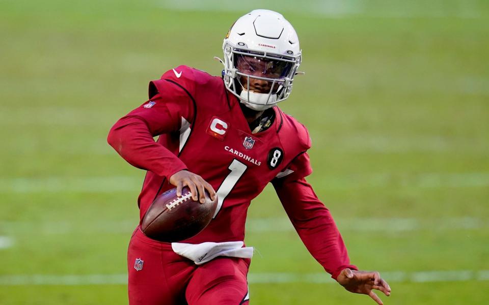 Arizona Cardinals quarterback Kyler Murray (1) runs for a first down against the Buffalo Bills during the second half of an NFL football game, Sunday, Nov. 15, 2020, in Glendale, Ariz. - AP