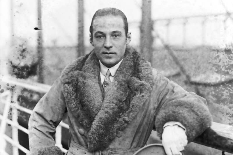 On September 7, 1926, Hollywood studios closed for the day in honor of the funeral of Rudolph Valentino, the silent movie superstar who had died after ulcer surgery. File Photo by Library of Congress/UPI