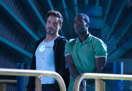 Robert Downey Jr. and Don Cheadle in Marvel Studios' "Iron Man 3" - 2013