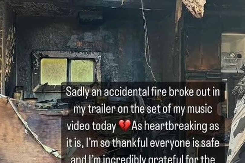 Paris' trailer went on fire