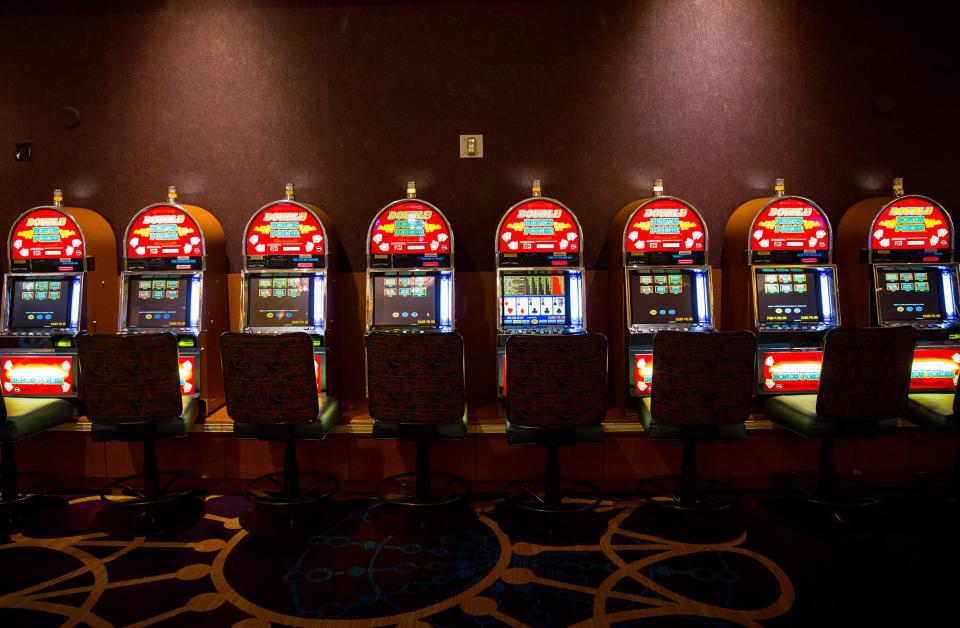 Video poker machines in the casino of the Mandalay Bay in Las Vegas, Oct. 3., 2017.