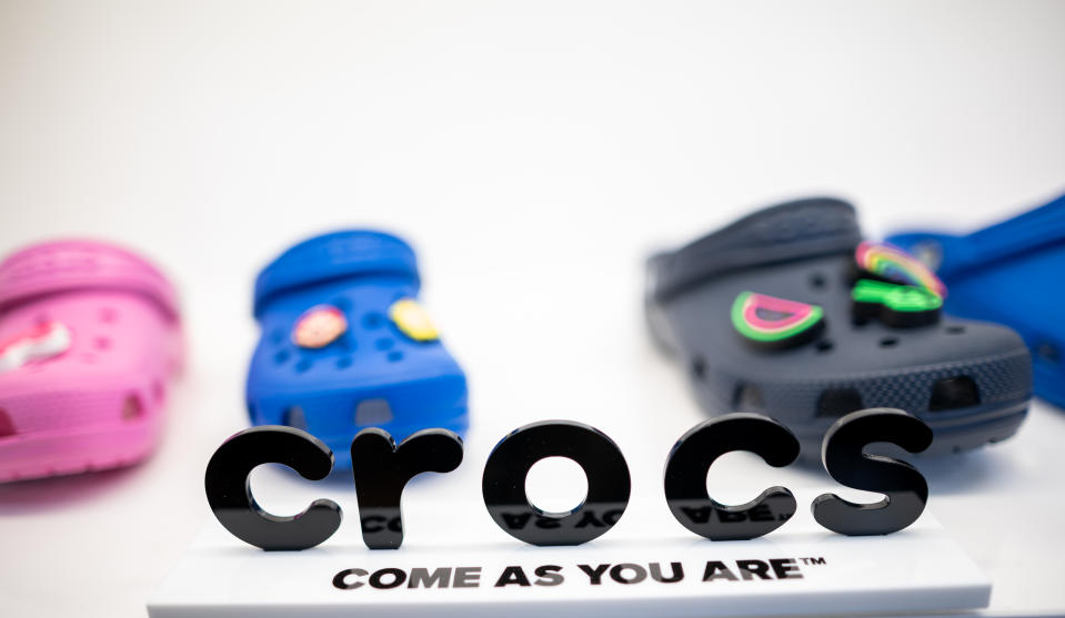 04 March 2024, North Rhine-Westphalia, Duesseldorf: Crocs