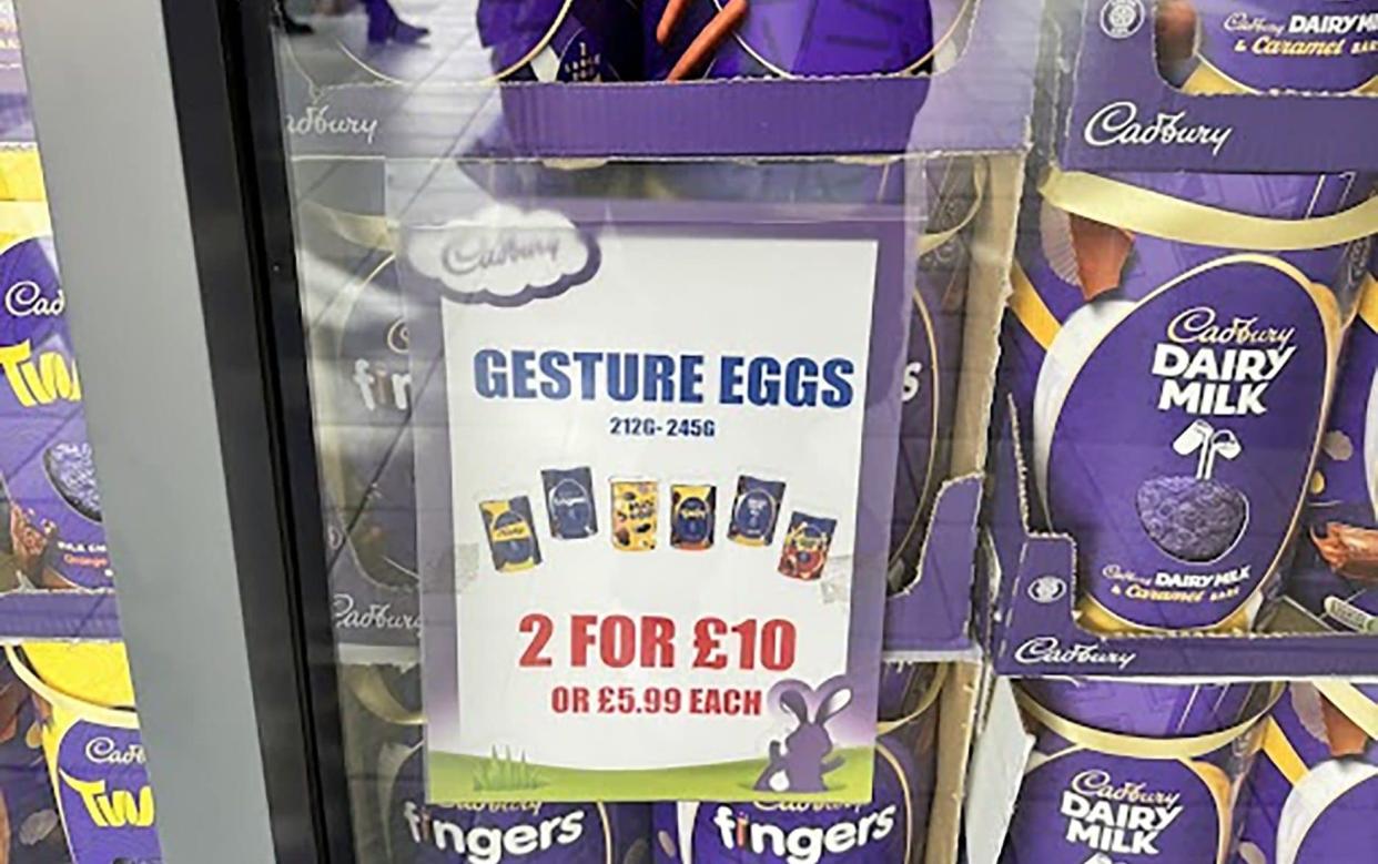 Cadbury's 'gesture eggs' on display