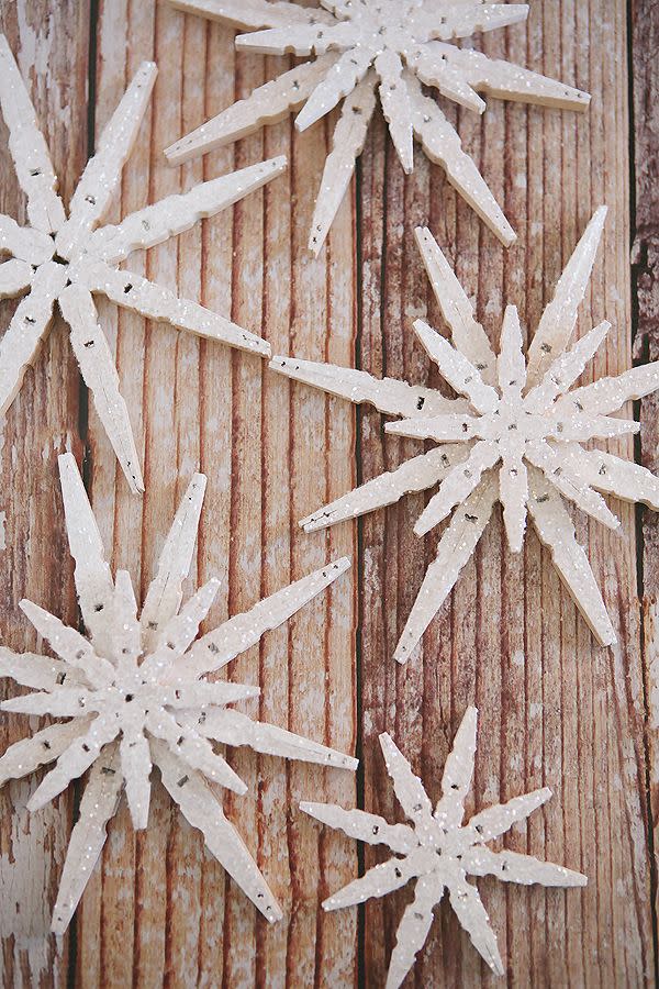 Clothespin Snowflakes