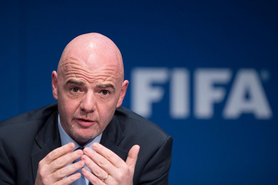 <p>Infantino spoke against the Super League at the Uefa Congress</p> (Getty Images)