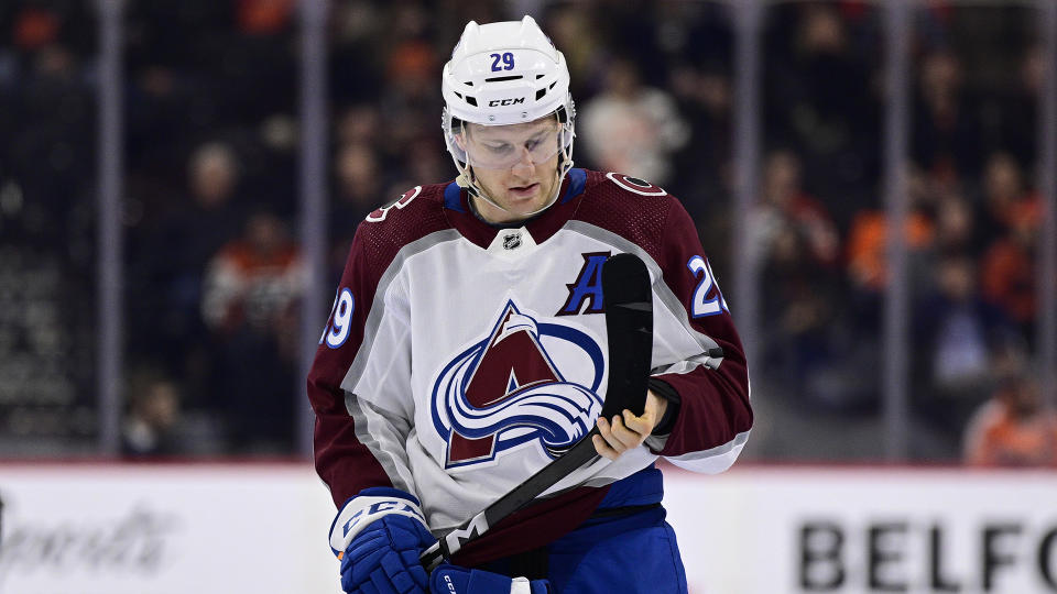 The Avalanche will be without Nathan MacKinnon until 2023. (AP Photo/Derik Hamilton)