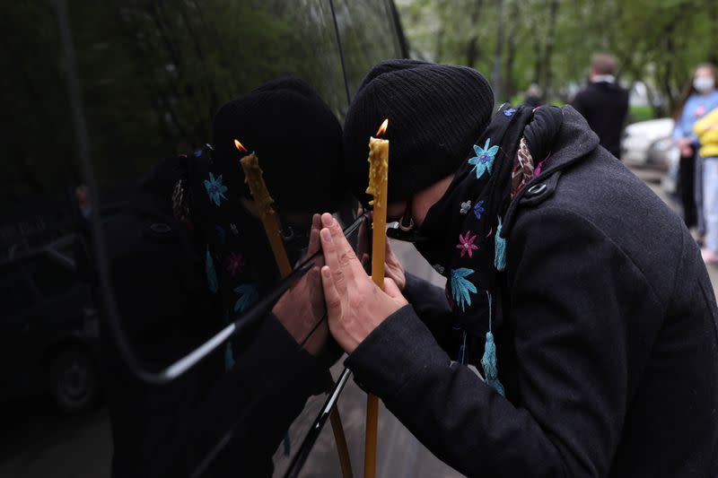 Orthodox deacon Andrei Molchanov's funeral, who died after contracting the coronavirus disease (COVID-19), in Moscow