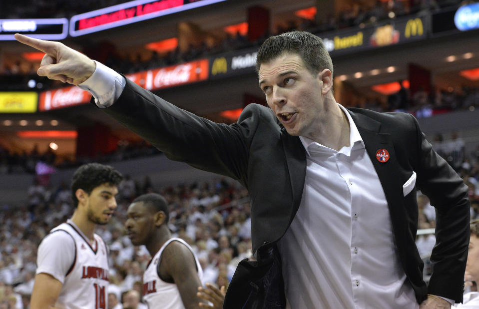 Louisville interim head coach David Padgett will coach in the NIT. (AP Photo/Timothy D. Easley)