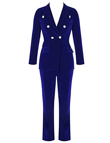 9) High-Waisted Velvet Blazer Pant Suit