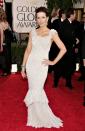 <p>A form-fitting cream lace dress. <i>(Photo by Kevin Winter/Getty Images)</i><br><br></p>