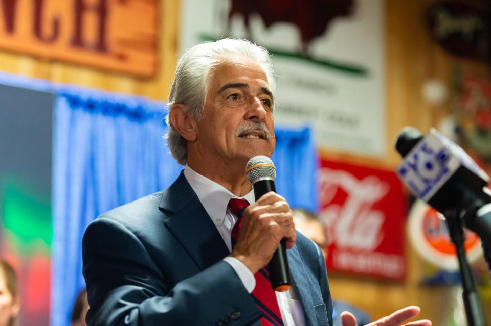 Don Landry thanks supporters on election night. Tuesday, Nov. 3, 2020.