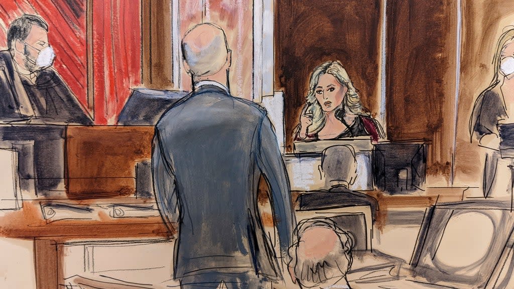 Stormy Daniels testifying in her former lawyer Michael Avenatti’s wire fraud trial in Manhattan  (AP)