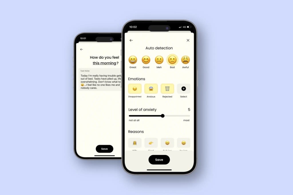 This image provided by Earkick in March 2024 shows the company’s mental health chatbot on a smartphone. (Earkick via AP)