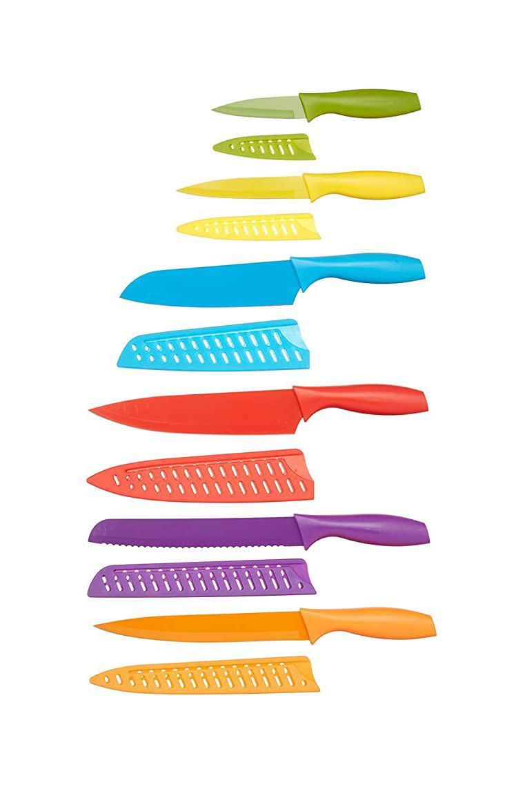 7) 12-Piece Color-Coded Kitchen Knife Set