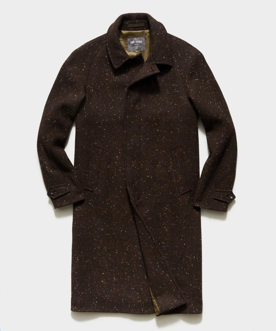 Italian Donegal Twill Balmacaan Coat