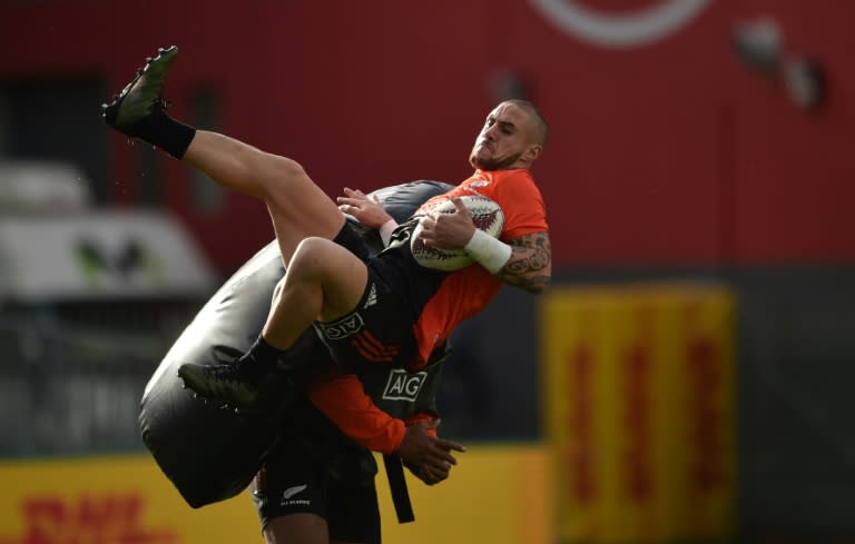 New Zealand's All Blacks TJ Perenara takes part in the Captains Run ahead of the first rugby Test against the British and Irish Lions in Auckland on June 23, 2017