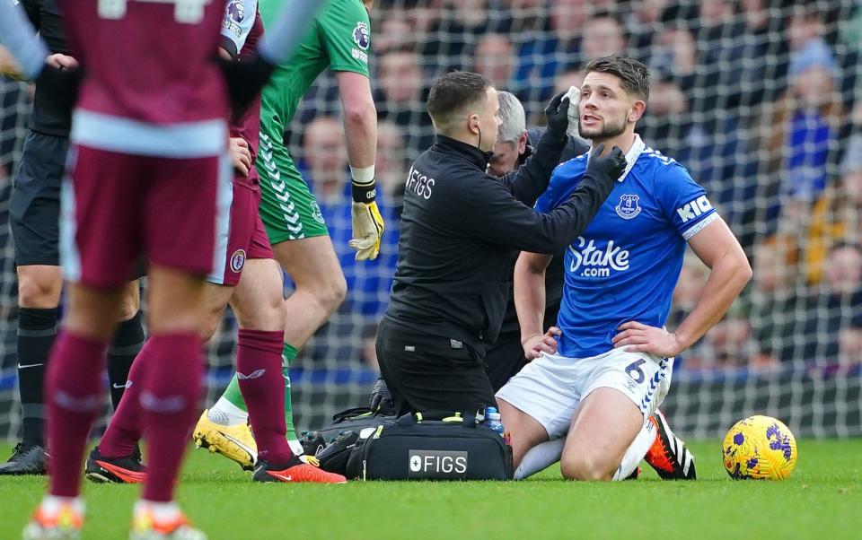 James Tarkowski receives treatment