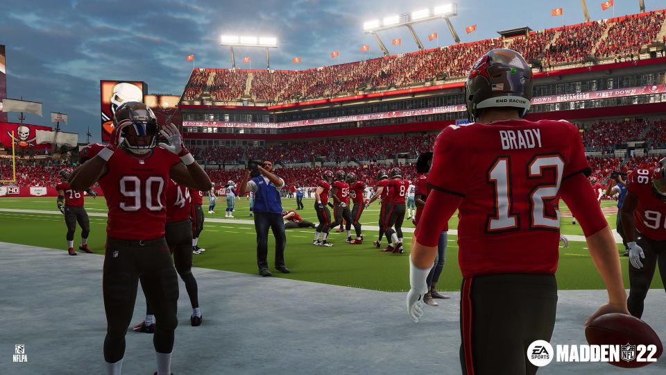 "Madden NFL 2022" won't be released until August, but EA Sports provided an early look at Tom Brady, Jason Pierre-Paul and the Tampa Bay Buccaneers at Raymond James Stadium.