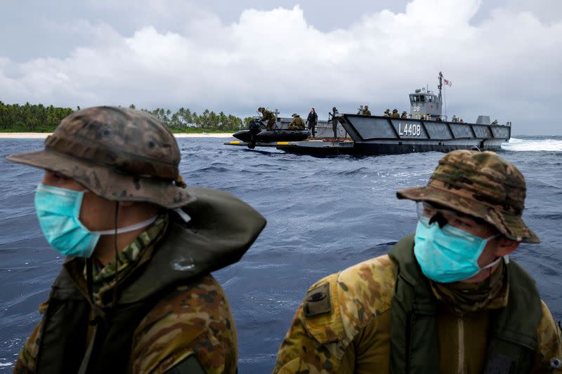 Sailors stranded on a Micronesian island