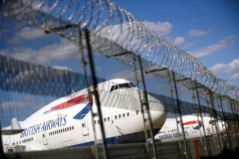 FILE PHOTO: British Airways planes are seen at the Heathrow Airport in London