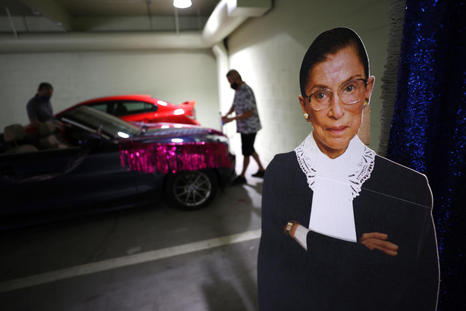  A cardboard cutout of Justice Ruth Bader Ginsburg