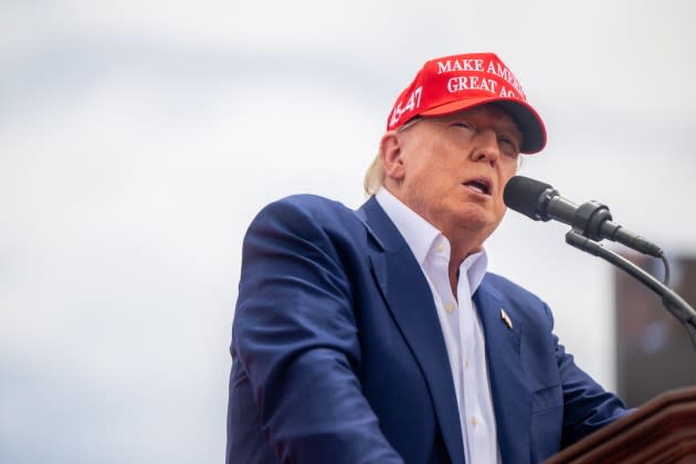 Donald Trump speaking in Las Vegas. - Credit: Brandon Bell/Getty Images