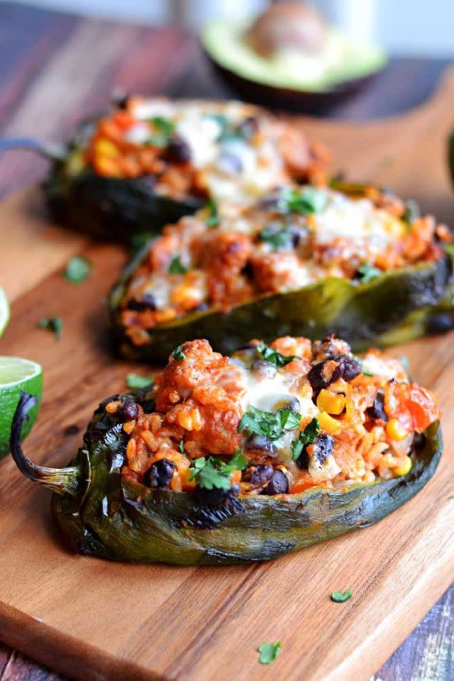 Chorizo-Stuffed Poblanos