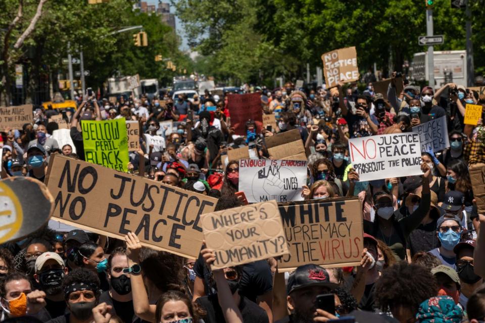 Protesters gather in Harlem, New York (Getty Images)