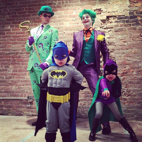 <p>The family dressed up as Gotham City’s finest including Batman and the Joker<br><i>[Photo: Twitter/ActuallyNPH]</i> </p>