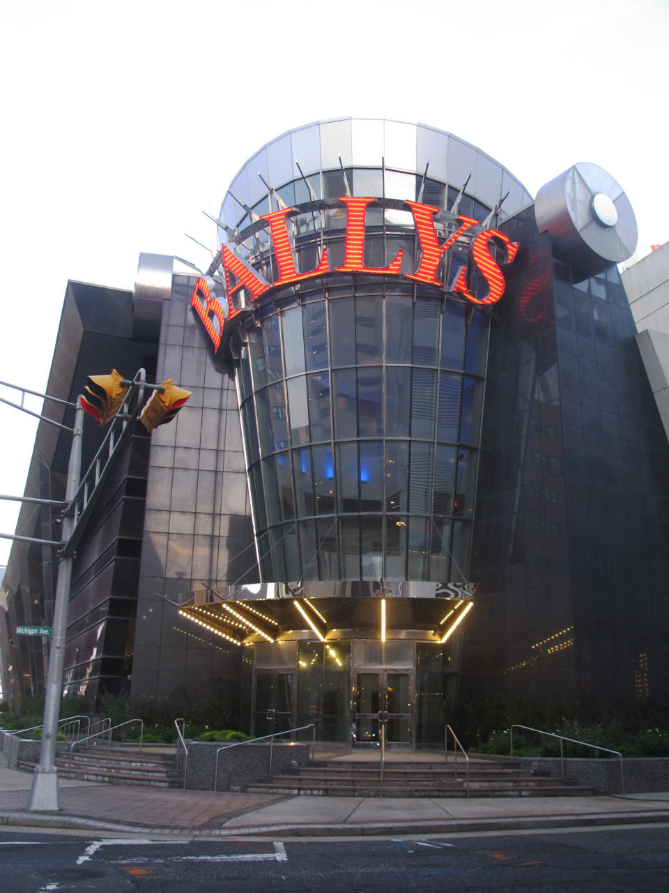 This Nov. 17, 2021 photo shows the exterior of Bally's casino in Atlantic City, N.J. almost one year after it was bought by a Rhode Island-based company. Bally's Corp. is spending $100 million on renovations to the property, which ranks last among Atlantic City's nine casinos in terms of gambling revenue. (AP Photo/Wayne Parry)